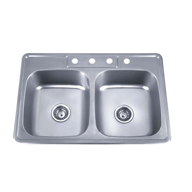 33"-stainless-steel-top-mount-double-bowl-3-faucet-hole-kitchen-sink-18-gauge